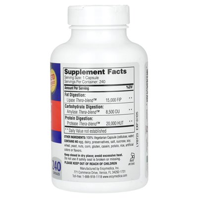 Enzymedica, LYPO GOLD, for fat digestion, 240 capsules