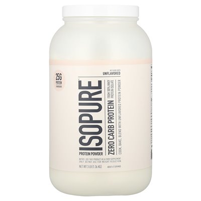 Isopure, zero węglowodanów proszek, niezmożony, 3 funty (1,36 kg) Isopure, zero węglowodanów proszek, niezmożony, 3 funty (1,36 kg)