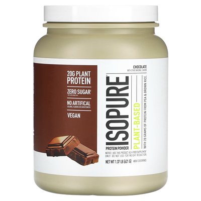Isopure, proszek białkowy na bazie roślin, czekolada, 1,37 funta (621 g) Isopure, proszek białkowy na bazie roślin, czekolada, 1,37 funta (621 g)