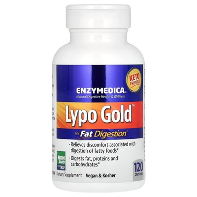 Enzymedica, LYPO GOLD, do trawienia tłuszczu, 120 kapsułek