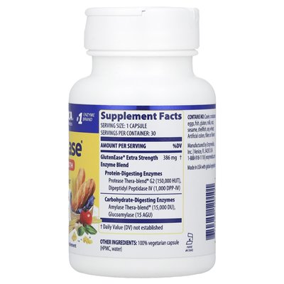 Enzymedica, glutenease®, dodatkowa siła, 30 kapsułek