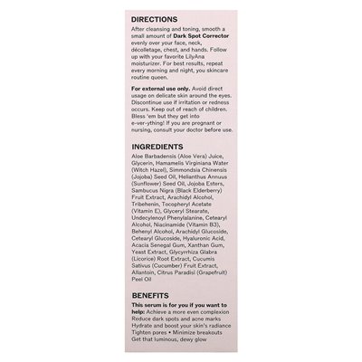 Lilyana Naturals, Ciemne Corrector, Brightening Serum, 1 uncja (30 g) Lilyana Naturals, Ciemne Corrector, Brightening Serum, 1 uncja (30 g)