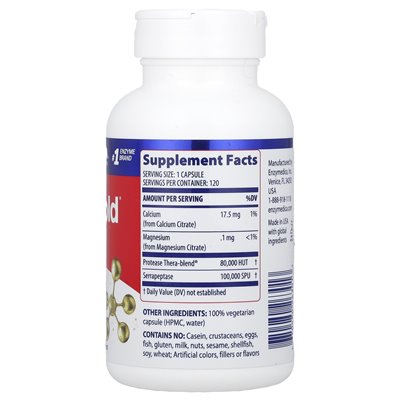 Enzymedica, Serragold®, Serrapeptase hochdosiert, 120 Kapseln