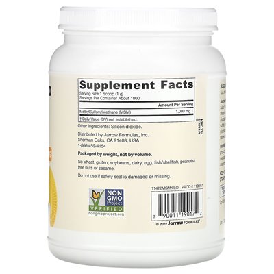 Jarrow Formulas MSM Powder 1000mg 35.5oz (1000g)