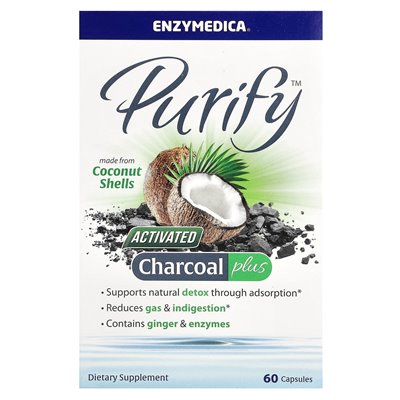 Enzymedica, reinigend, Aktivkohle, 60 Kapseln