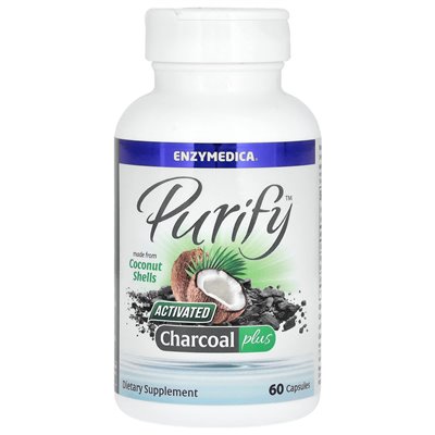 Enzymedica, cleansing, activated charcoal, 60 capsules