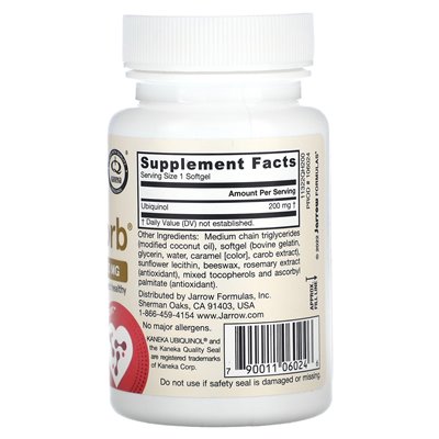 Formuły jarrow, ubikinol, qh-absorb, Max Absorption, 200 mg, 30 miękkich Formuły jarrow, ubikinol, qh-absorb, Max Absorption, 200 mg, 30 miękkich
