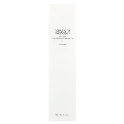 Haruharu, Wonder®, Black Rice Triple AHA Gentle Cleansing Gel, Fragrance Free, 3.38 fl oz (100 ml)