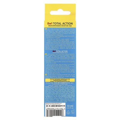 Eveline Cosmetics, 8in1 Total Action, Concentrated Eyelash Serum, 0.35 Fl Oz (10 ml)