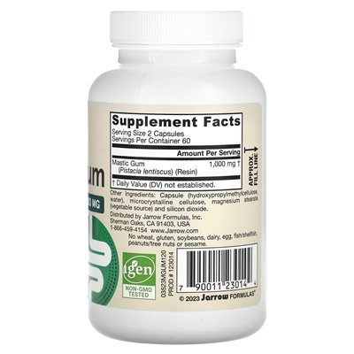 Formuły jarrow, wegańska guma mastyka, 1000 mg, 120 kapsułek wegetariańskich Formuły jarrow, wegańska guma mastyka, 1000 mg, 120 kapsułek wegetariańskich
