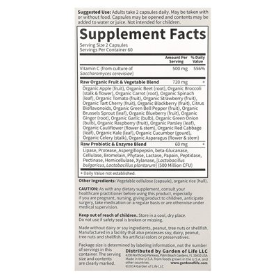 Garden of Life, Kode® Vitamins, Raw Vitamin C™, 120 vegane Kapseln