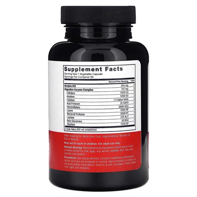 Współczynnik siły, kompleks enzymu trawiennego, 150 mg, 90 kapsułek warzywnych