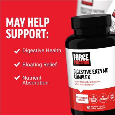 Współczynnik siły, kompleks enzymu trawiennego, 150 mg, 90 kapsułek warzywnych