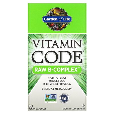Garden of Life, Vitamin Code, Raw B Complex, 60 Vegan Capsules