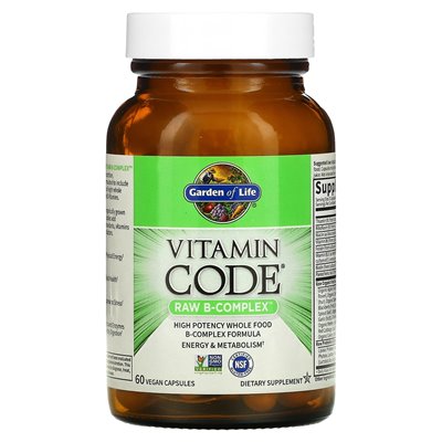 Garden of Life, Vitamin Code, Raw B Complex, 60 Vegan Capsules