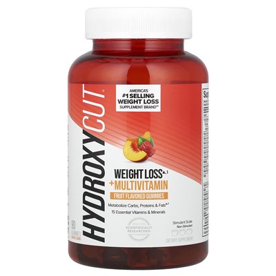 Hydroxycut, weight loss + multivitamin gummies, fruit, 90 gummies