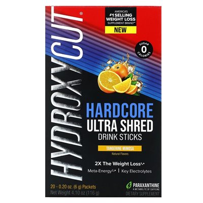 Hydroksycut, hardcore ultra -szopa patyczki, mandarynka mimosa, 20 pakietów, 0,2 uncji (6 g) każdy Hydroksycut, hardcore ultra -szopa patyczki, mandarynka mimosa, 20 pakietów, 0,2 uncji (6 g) każdy