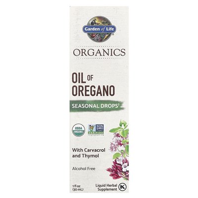 Garden of Life, Organics, Oreganoöl, Saisonale Tropfen, alkoholfrei, 1 fl oz (30 ml)
