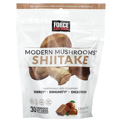 Force Factor, Modern Mushrooms ™, Shiitake, Caramel Apple, 30 Superfood Soft Chews