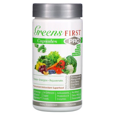 Zieloni po pierwsze, pro -fitonientowe superfood przeciwutleniaczy, 180 kapsułek