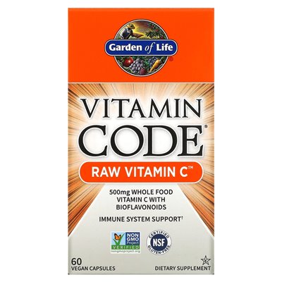 Garden of Life, Vitamin Code, Raw Vitamin C, 60 Vegan Capsules
