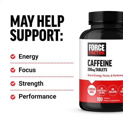 Force Factor, Caffeine, 200 mg, 100 Tablets