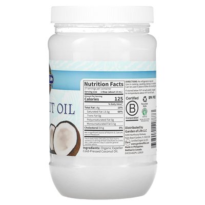 Ogród życia, surowy olej kokosowy z pierwszego tłoczenia, 14 fl oz (414 ml) Ogród życia, surowy olej kokosowy z pierwszego tłoczenia, 14 fl oz (414 ml)