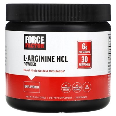 Force Force, L-Arginin-HCl-Pulver, ohne Geschmack, 6,56 oz (186 g)