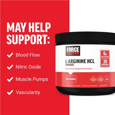 Force Force, L-Arginin-HCl-Pulver, ohne Geschmack, 6,56 oz (186 g)