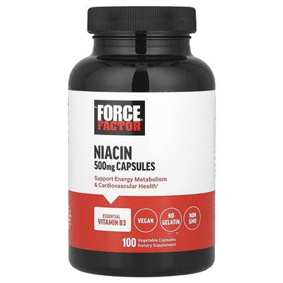 Współczynnik siły, niacyna, 500 mg, 100 kapsułek warzywnych