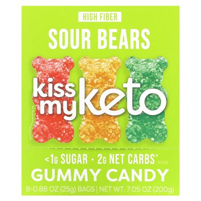 Kiss My Keto Gummibonbons Saure Bären 8 Beutel 0,88 oz (25g)
