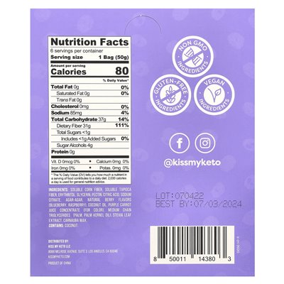 Kiss My Keto Fischbeeren-Gummibärchen, 6 Beutel, je 50 g (1,76 oz.)