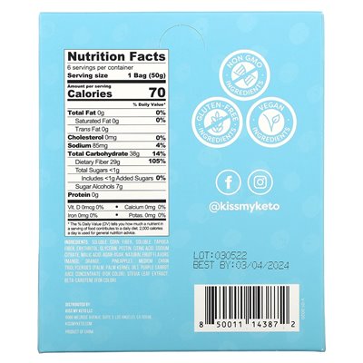 Kiss My Keto Gummibonbons Tropische Ringe Mango Orange Ananas 6 Beutel à 1,76 oz (50 g)