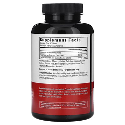Współczynnik siły, cynk, 50 mg, 240 tabletek