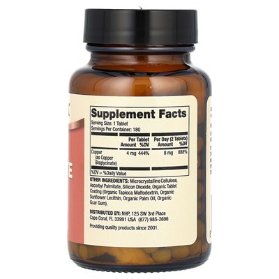 Dr Mercoli, Bisglicynian miedzi, 8 mg, 180 tabletek Dr Mercoli, Bisglicynian miedzi, 8 mg, 180 tabletek