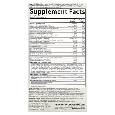 Garden of Life, Vitamin Code, Whole Food Women's Multivitamin, 240 Vegetarian Capsules