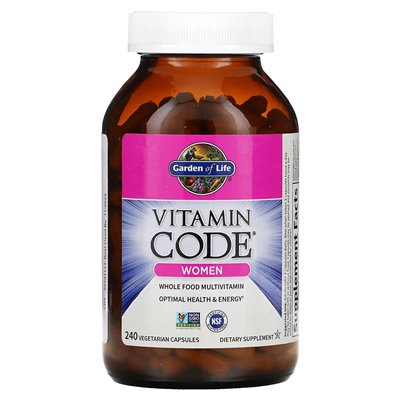 Garden of Life, Vitamin Code, Whole Food Women's Multivitamin, 240 Vegetarian Capsules