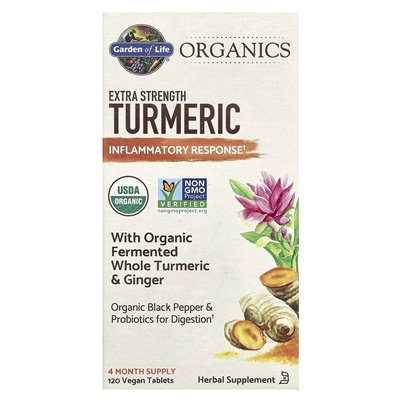 Garden of Life, Bio, Kurkuma Extra, Entzündungsreaktion, 120 vegane Tabletten