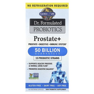 Garden of Life, Dr sformułowany probiotyki, prostata+, 60 kapsułek wegetariańskich