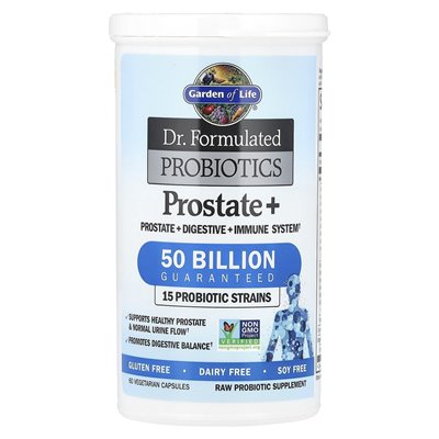 Garden of Life, Dr sformułowany probiotyki, prostata+, 60 kapsułek wegetariańskich