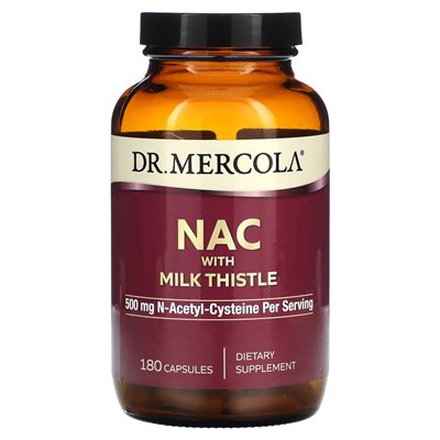 Dr. Mercola, NAC with Milk Thistle, 500mg, 180 Capsules (250mg per capsule)