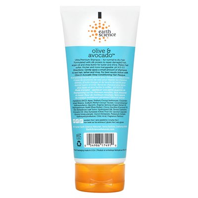 Earth Science, Super Concentrated Shampoo, Olive &amp Avocado, 6 Fl Oz (177 ml)