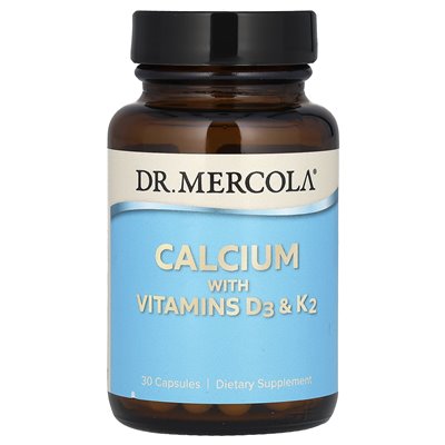 Dr Mercola, wapń z witaminami D3 i K2, 30 kapsułek