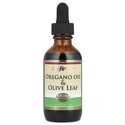 Lifetime Witaminy, Oregano Oil &amp Olive Leaf, 2 Fl Oz (59 ml)
