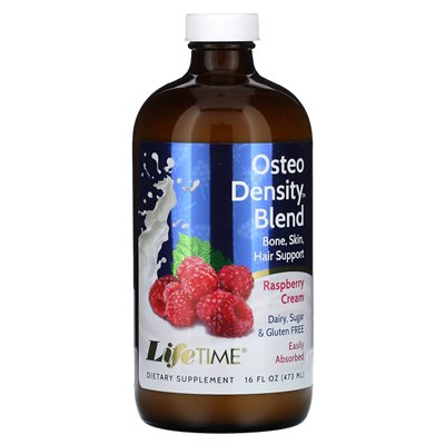 Lifetime Witaminy, mieszanka gęstości osteo, krem ​​malinowy, 16 Oz (473 ml)