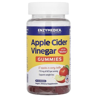 Enzymedica, apple cider vinegar gummy with mother, 74 gummy