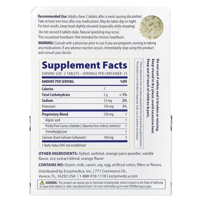Enzymedica, lindert Sodbrennen, Orange-Vanille, 42 Tabletten