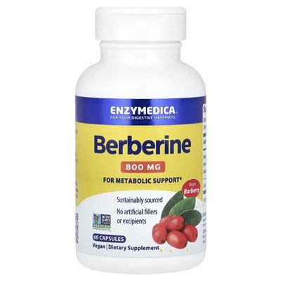Enzymedica, berberina, 800 mg, 60 kapsułek (400 mg na kapsułkę)