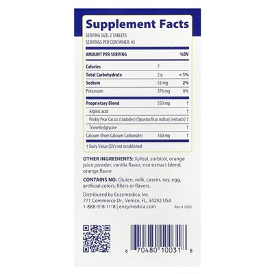Enzymedica, Caution Heartburn, Orange Vanilla, 90 Tablets
