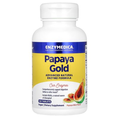 Enzymedica, Papaya Gold, Papaya Mint, 120 tabletek